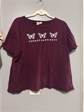 french pastry Plum Butterfly "Choose Happiness" Tee